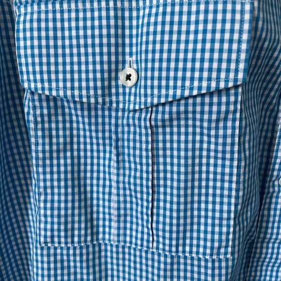 ZARA Mens Blue Plaid Checkered Button Down Shirt Blouse Top - Picture 2 of 5